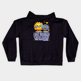 I Got Mooned In Indiana Total Solar Eclipse 2024 Kids Hoodie